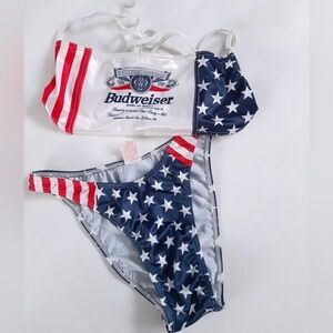 Vintage 2001 Budweiser Stars and Stripes Bikini Set
